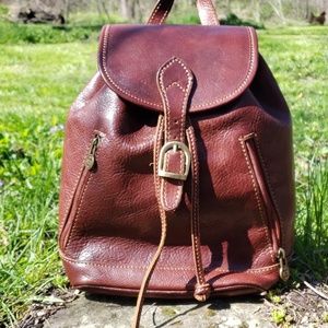 Italian leather mini backpack